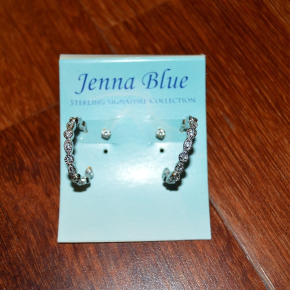 Jenna Blue Hoop and Stud Earrings - Picture 2 of 3